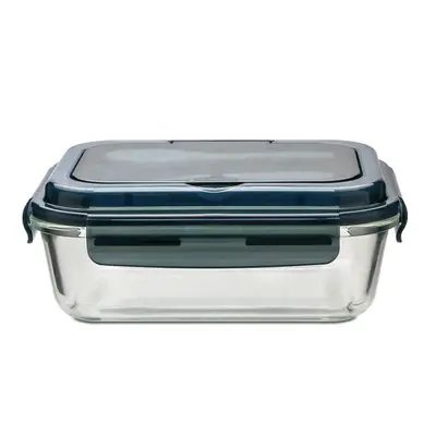 Szklany lunch box ze sztućcami Lagos 1000 ml, czarny