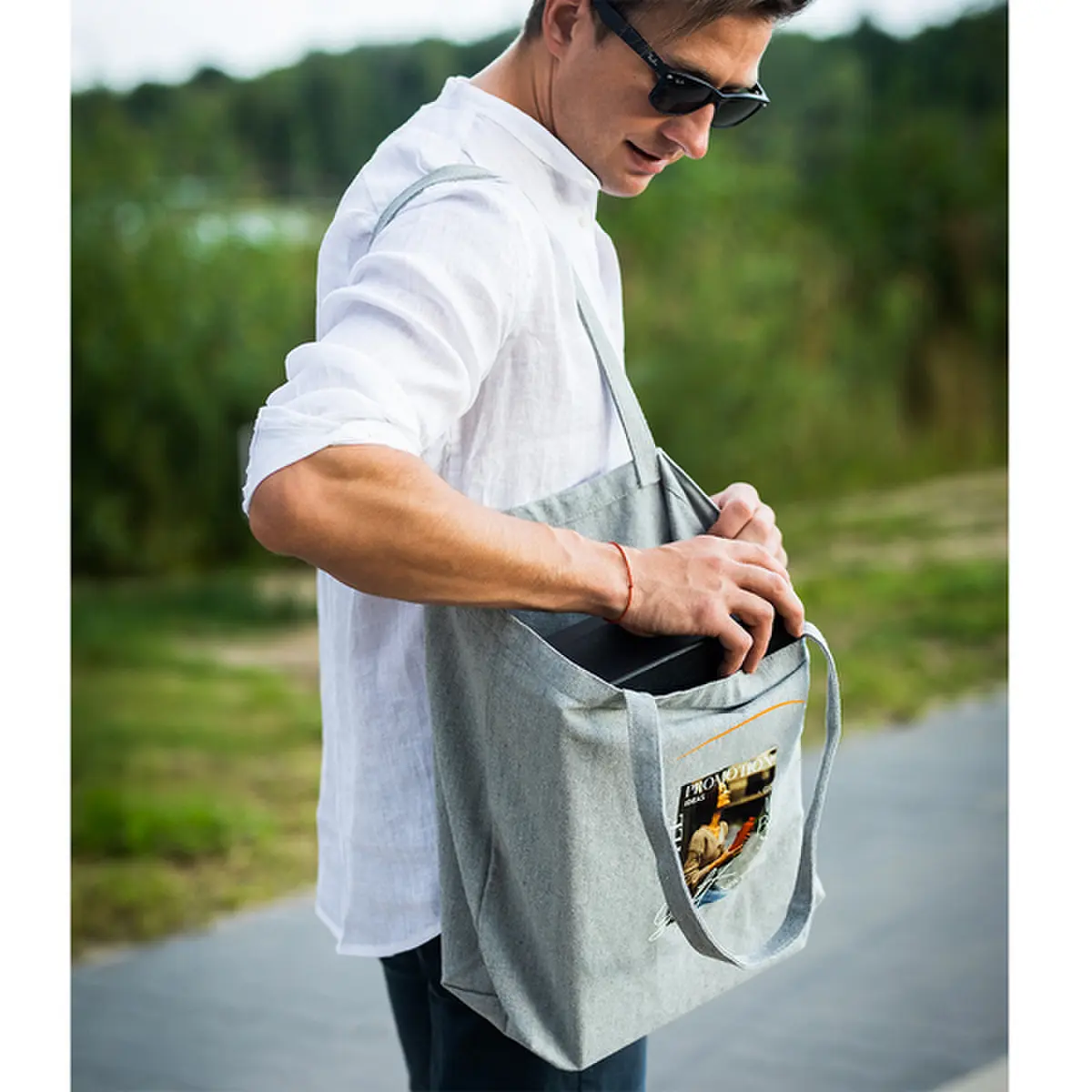 Torba z bawełny 340g/m2 Kinia, szary