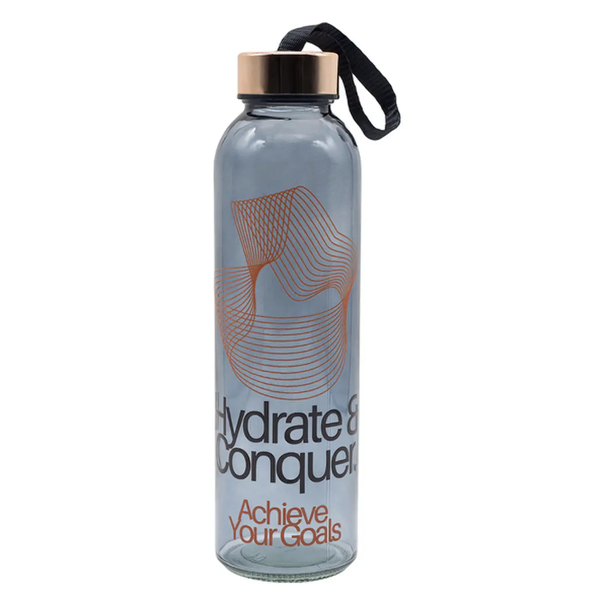 Szklana butelka Lux 500 ml, złoty