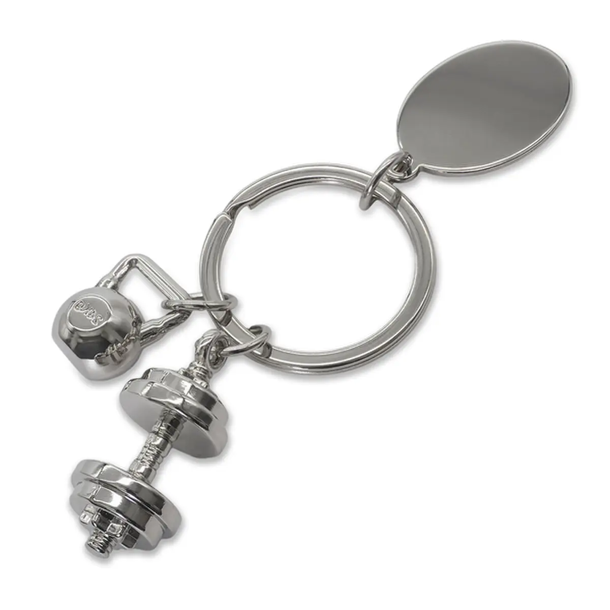 Brelok z motywem sportowym GymKey, srebrny