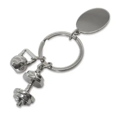 Brelok z motywem sportowym GymKey, srebrny