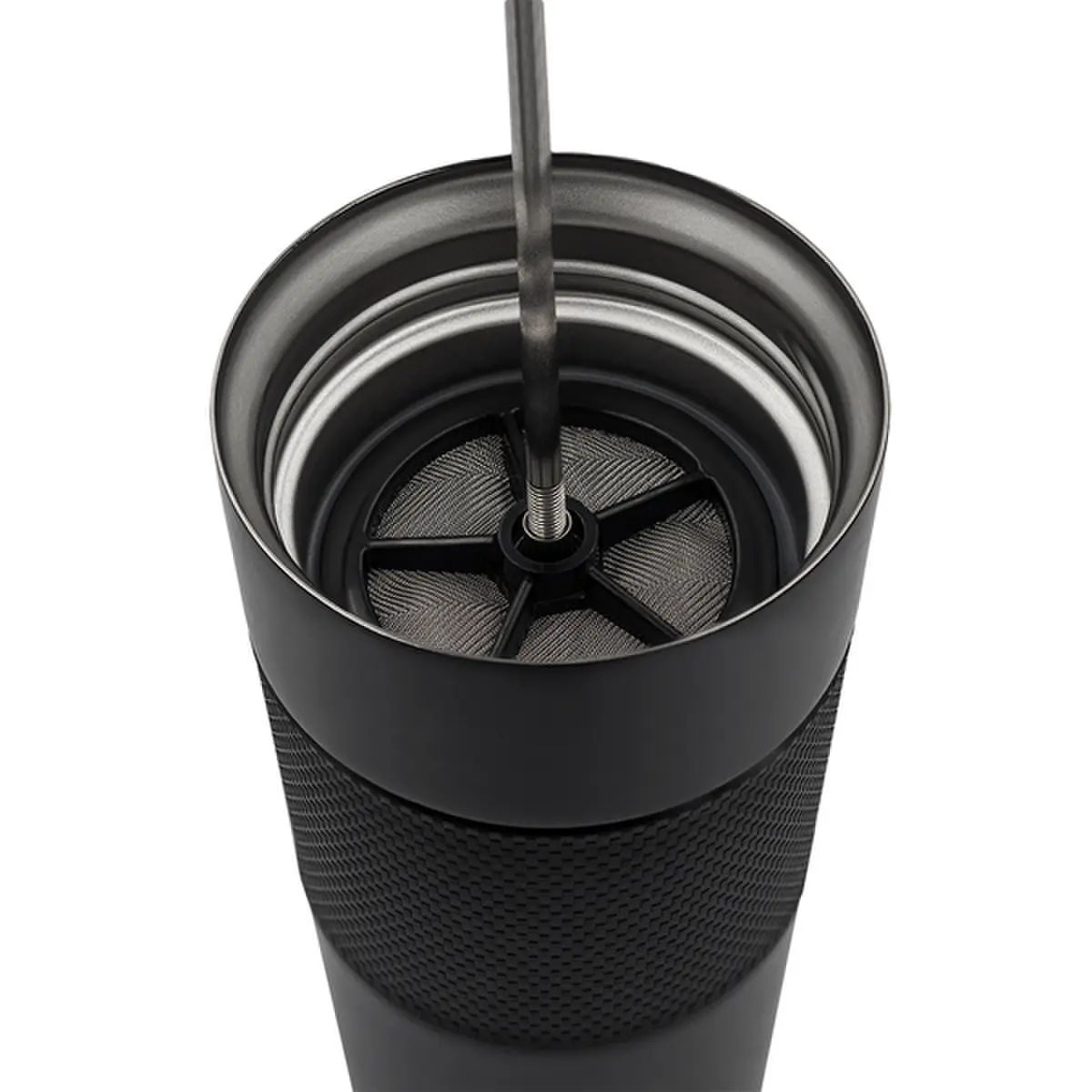 Kubek termiczny z french press Aspet 450 ml, czarny