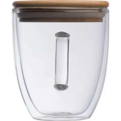 Kubek szklany z pokrywką 350 ml CECIL