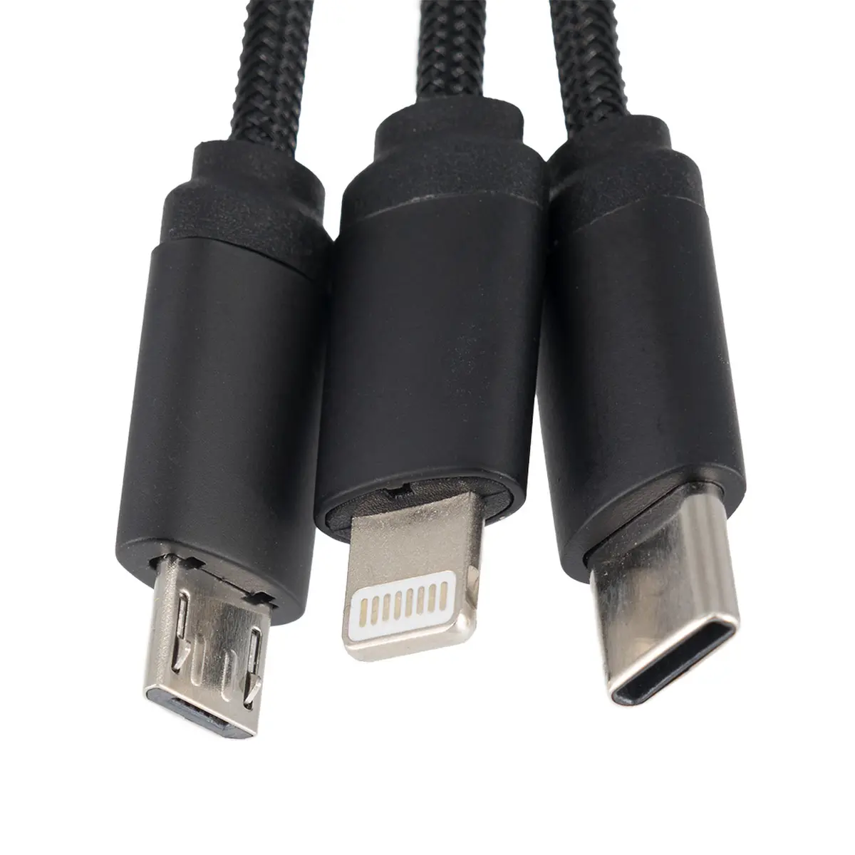Kabel 3w1 z podświetlanym logo w drewnianej obudowie - LH-ZM04