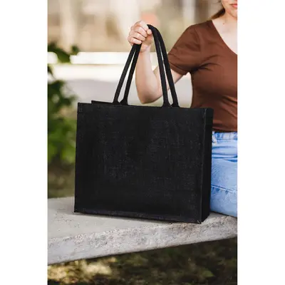 Torba na zakupy z juty Nice Shopper, czarny