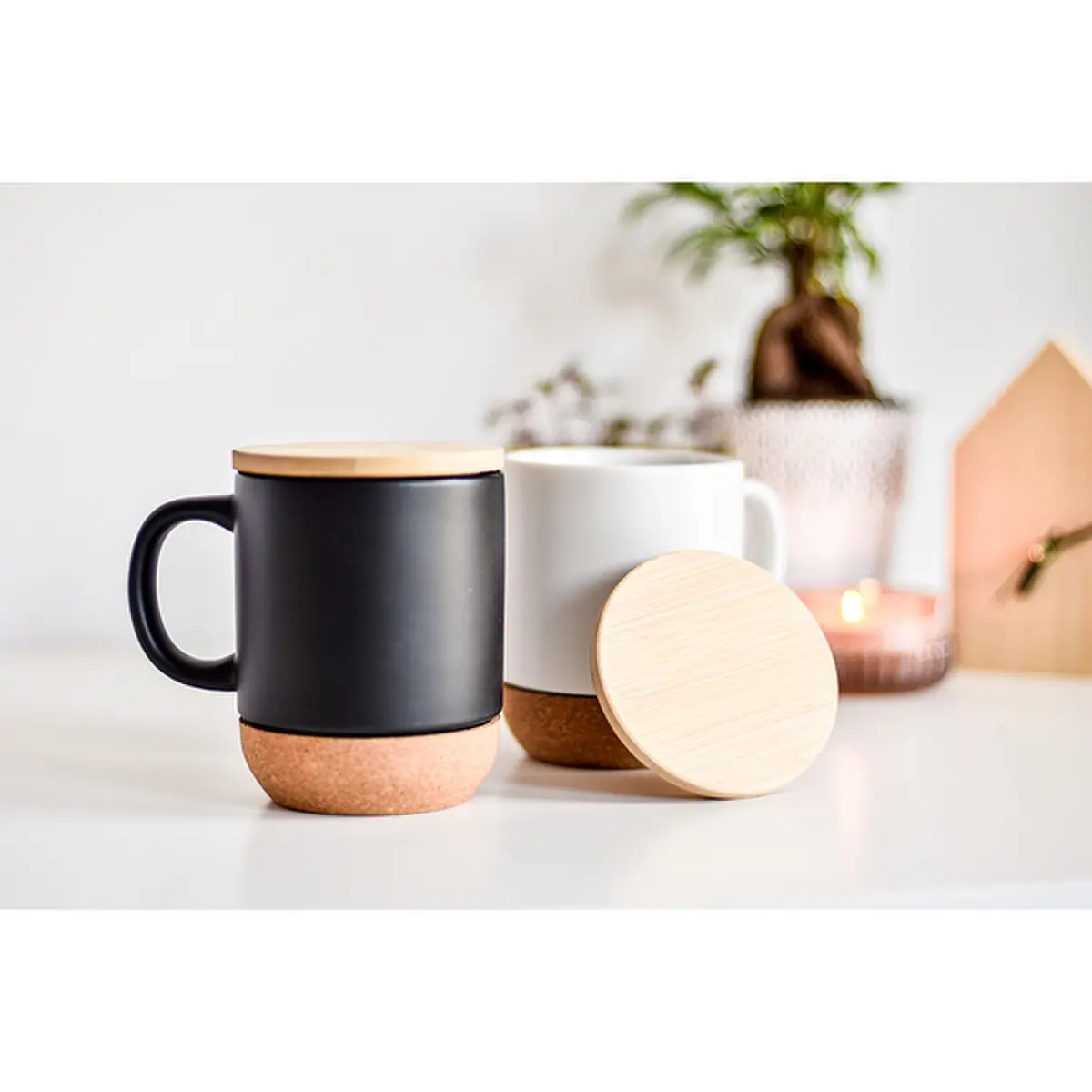 Kubek ceramiczny z bambusową przykrywką Giulia