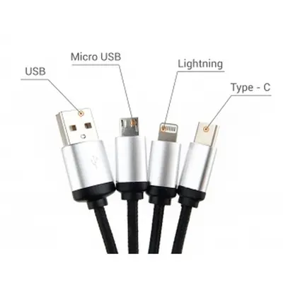 Kabel do ładowania 3w1 z podświetlanym logo