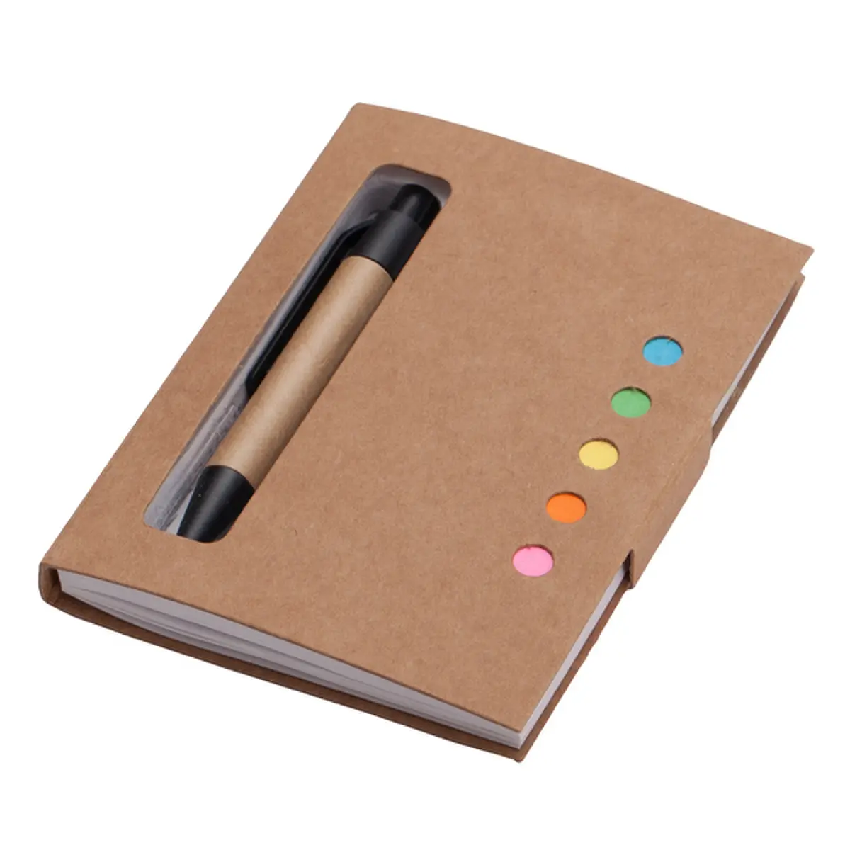Notes 80x110/100k gładki Mini z długopisem, beżowy
