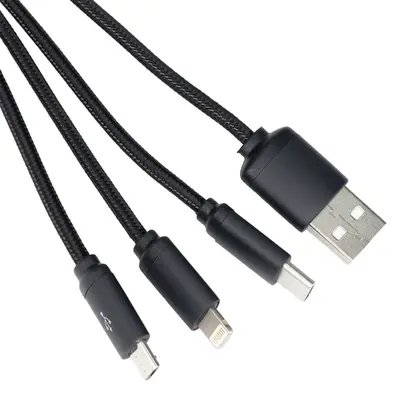 Kabel 3w1 z podświetlanym logo długi 120 cm, W201TG