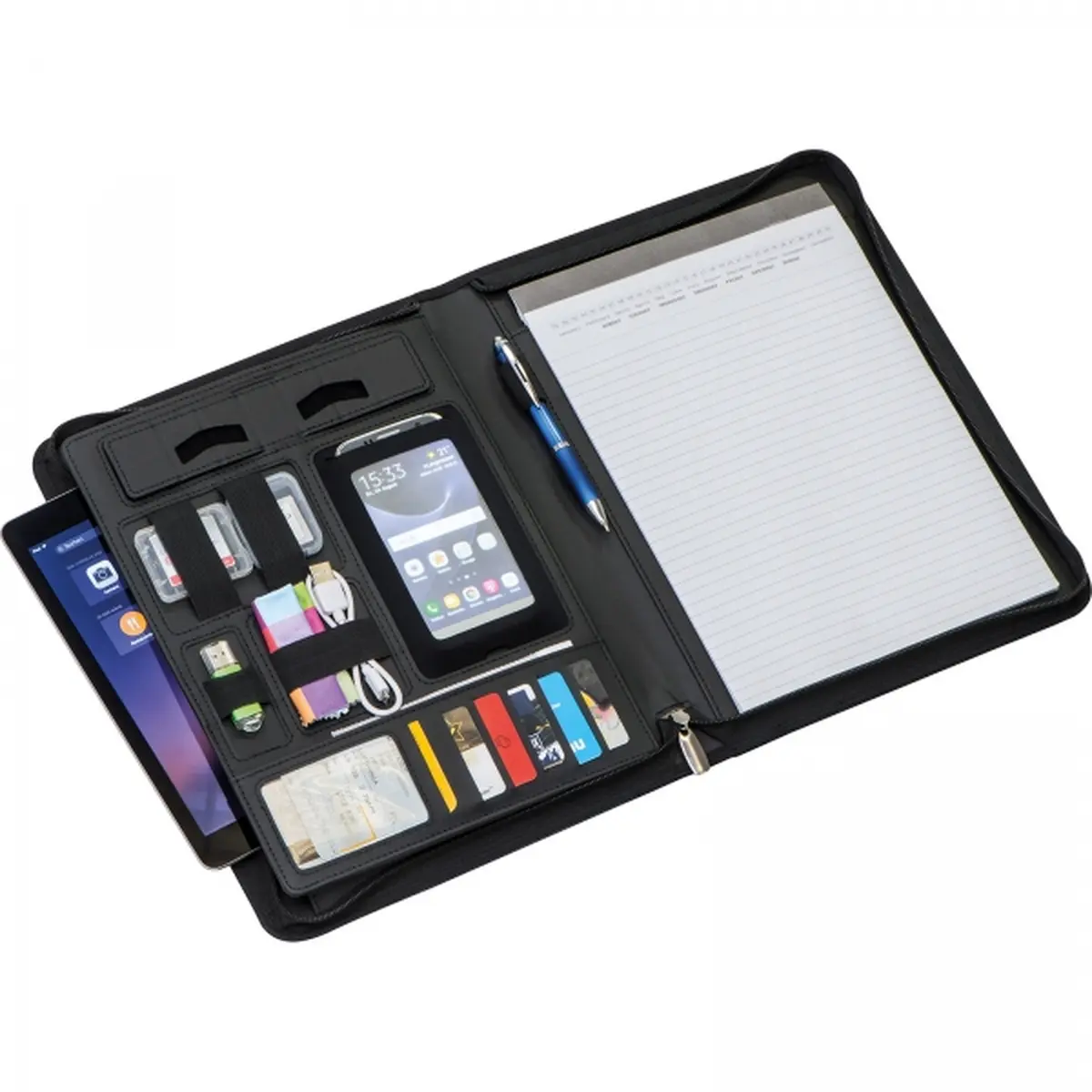 Folder A4 z notatnikiem w linie i kieszenią na tablet GASPARE