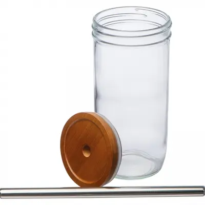 Szklanka z pokrywką i słomką 650 ml BENEDYKT