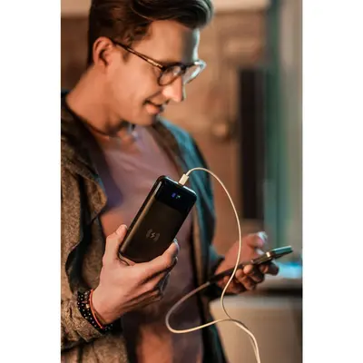 Power bank 20000 mAh z ładowarką indukcyjną Supremi, czarny